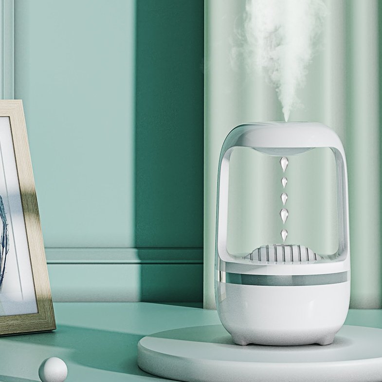 Product image Humidificador antigravedad con efecto de reflujo de gotas de agua — Difusor de aromaterapia de gran capacidad, silencioso, de niebla intensa — Pulverizador doméstico ideal para oficinas y dormitorios