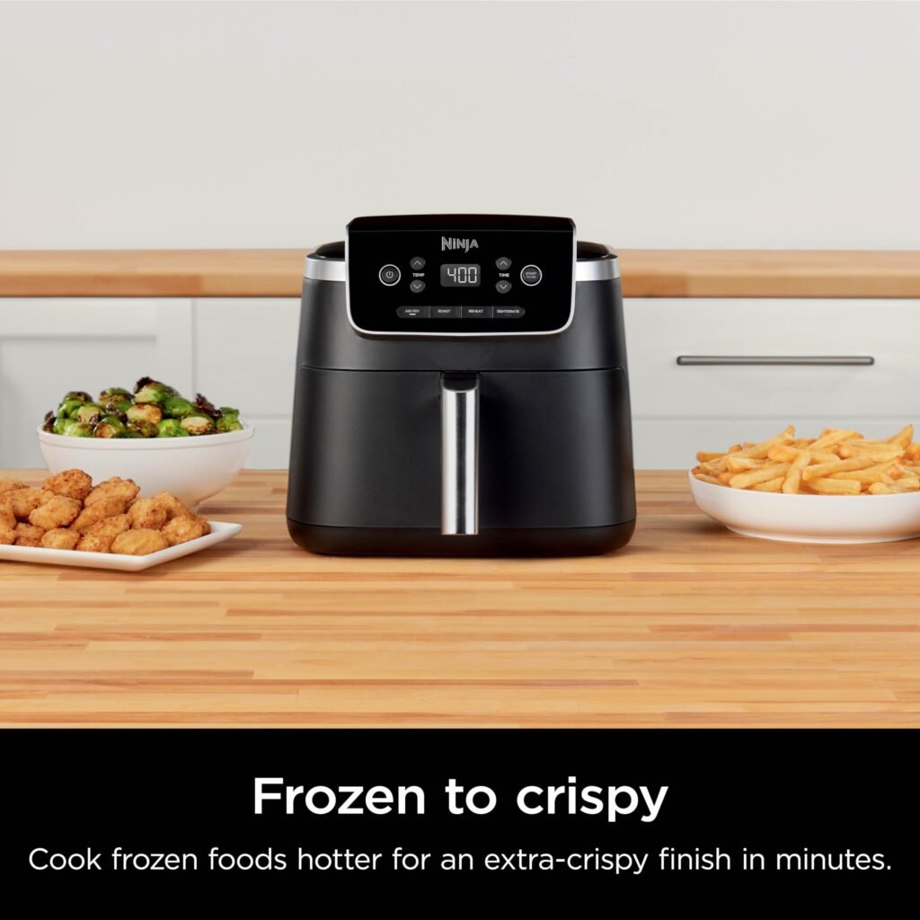 Imagen del producto Ninja | Air Fryer | 4-in-1 Pro Air Fry, Roast, Reheat, Dehydrate | 5QT Capacity fits up to 4lbs of French Fries | 400F Max Temp | Nonstick Basket & Crisper Plate | 120V | Grey | AF141