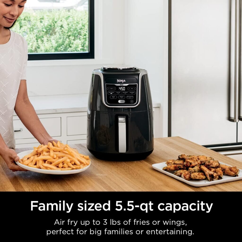 Imagen del producto Ninja | Air Fryer | 5 QT Capacity | 5-in-1 Air Fry, Bake, Roast, Reheat, & Dehydrate | Air Crisp Technology | Nonstick Basket & Crisper Plate | Grey | AF142