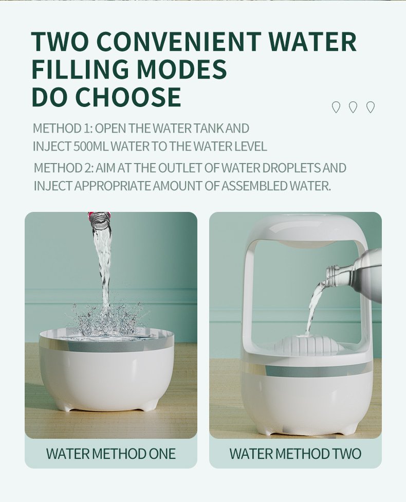 Product image Humidificador antigravedad con efecto de reflujo de gotas de agua — Difusor de aromaterapia de gran capacidad, silencioso, de niebla intensa — Pulverizador doméstico ideal para oficinas y dormitorios