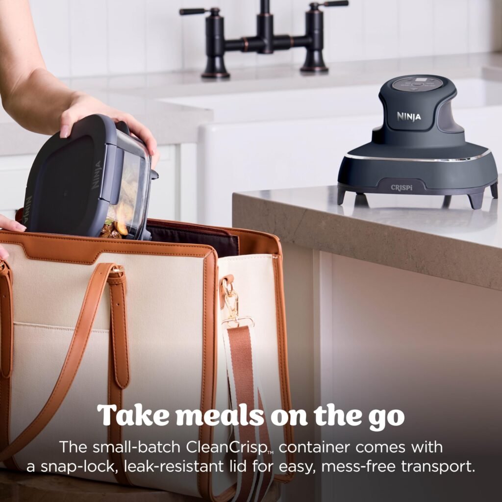 Product image Ninja Crispi 4-in-1 Glass Air Fryer | 450°F | Non-Toxic | 4QT & 6-Cup Glass Containers w/Lids | Microwave, Freezer, Dishwasher Safe | Max Crisp, Air Fry, Bake, Recrisp | Cyberspace Gray, FN101GY