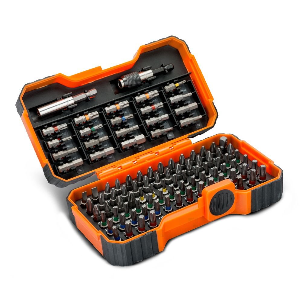 Product image Bahco 59/S100BC 100pce 1/4" Bit Set for Slotted/Phillips/Pozidriv/Hex/ TORX®/TORX® Tamper/Robertson Screw