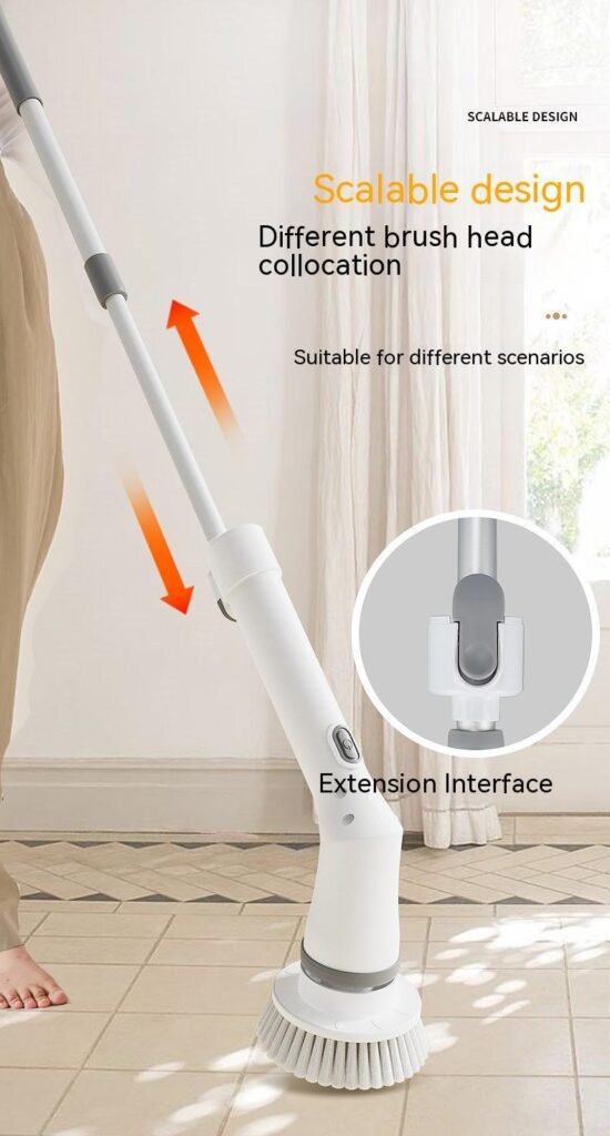 Product image Electric Scrubber Cleaning Wall Long Handle Elbow Telescopic Multifunction Cleaning Brush