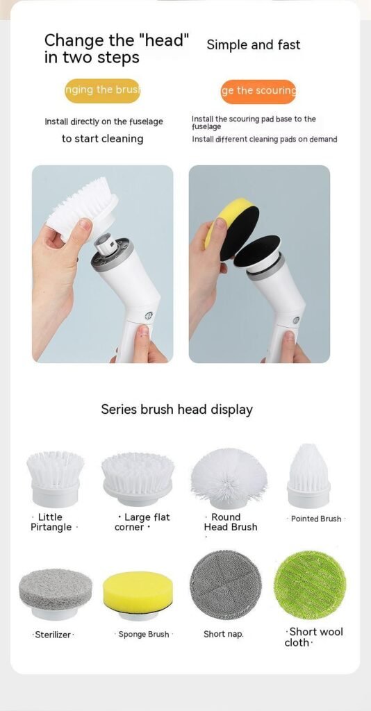 Product image Electric Scrubber Cleaning Wall Long Handle Elbow Telescopic Multifunction Cleaning Brush