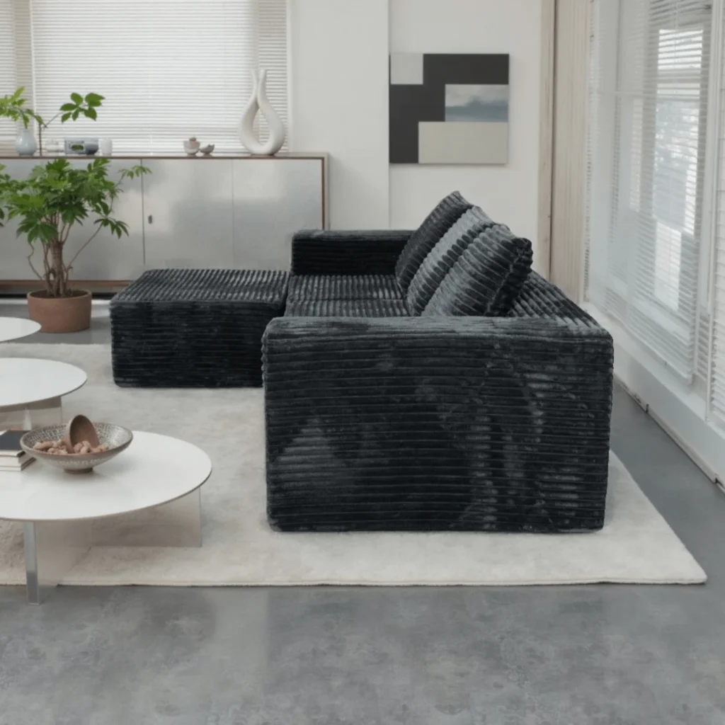 Imagen del producto ✨ Un sofá sin marco asequible para la vida moderna: diseño fácil de limpiar con fundas de asiento extraíbles.