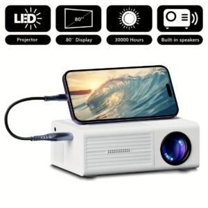 Proyector de Video Compacto con Capacidad Full HD 4K, Resolución Local 720P, Pantalla LCD Similar a Smart TVs,Compatible con smartphones