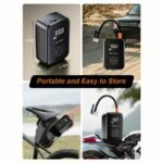 Product thumbnail 1 Inflador de Neumáticos Portátil, Compresor de Aire Inalámbrico Rápido, Pantalla Digital con Adaptador de Boquilla Multifunción y Batería de Litio de Larga Duración para Coche, Motocicleta, Bicicleta, Neumáticos, Balones, Repuestos para Automóviles
