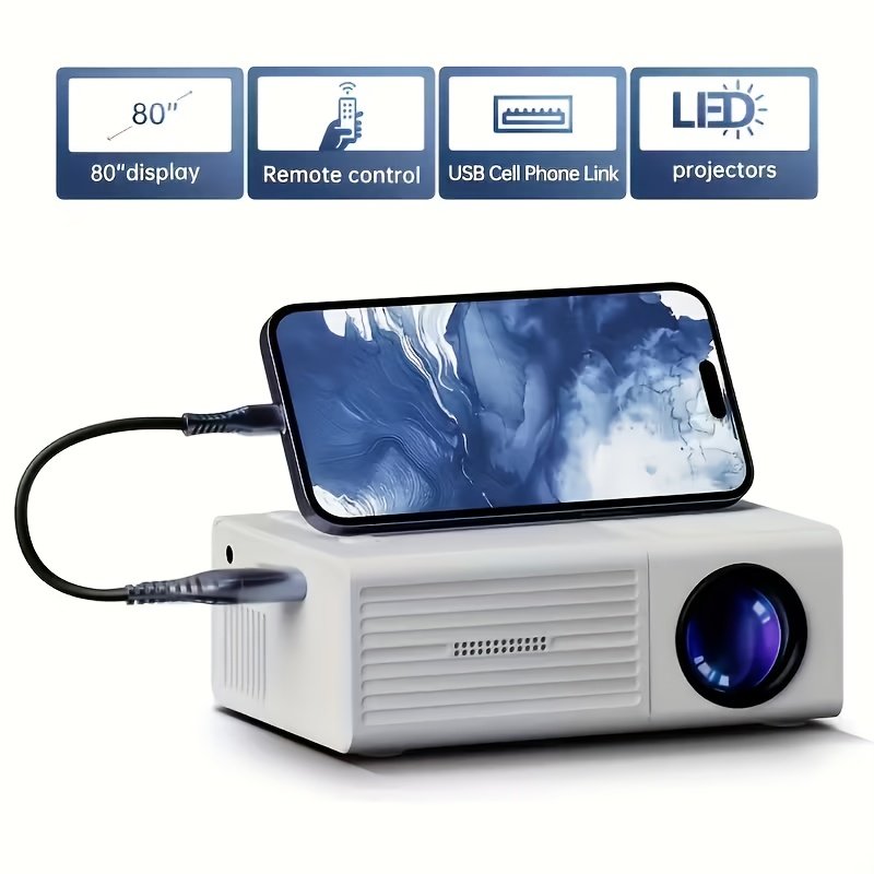 Product image Proyector de Video Compacto con Capacidad Full HD 4K, Resolución Local 720P, Pantalla LCD Similar a Smart TVs,Compatible con smartphones