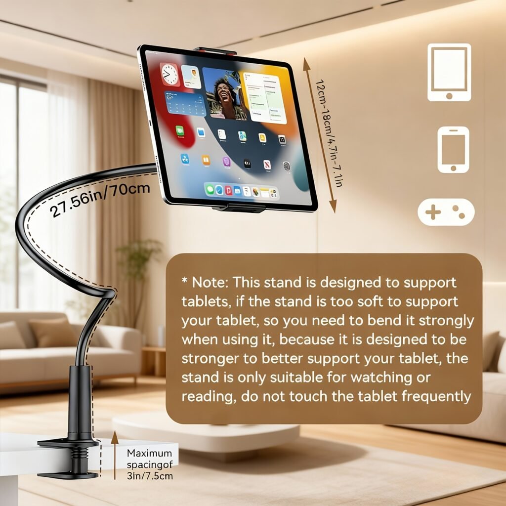 Product image Un soporte flexible de un solo brazo para mangueras que permite un ajuste omnidireccional de 360° y un ajuste de ángulo libre.