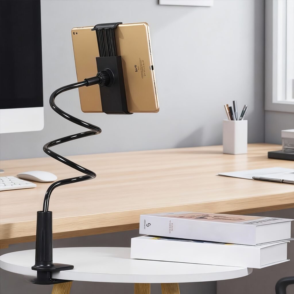 Product image Un soporte flexible de un solo brazo para mangueras que permite un ajuste omnidireccional de 360° y un ajuste de ángulo libre.