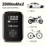 Product thumbnail 1 Inflador de Neumáticos Portátil, Compresor de Aire Inalámbrico Rápido, Pantalla Digital con Adaptador de Boquilla Multifunción y Batería de Litio de Larga Duración para Coche, Motocicleta, Bicicleta, Neumáticos, Balones, Repuestos para Automóviles