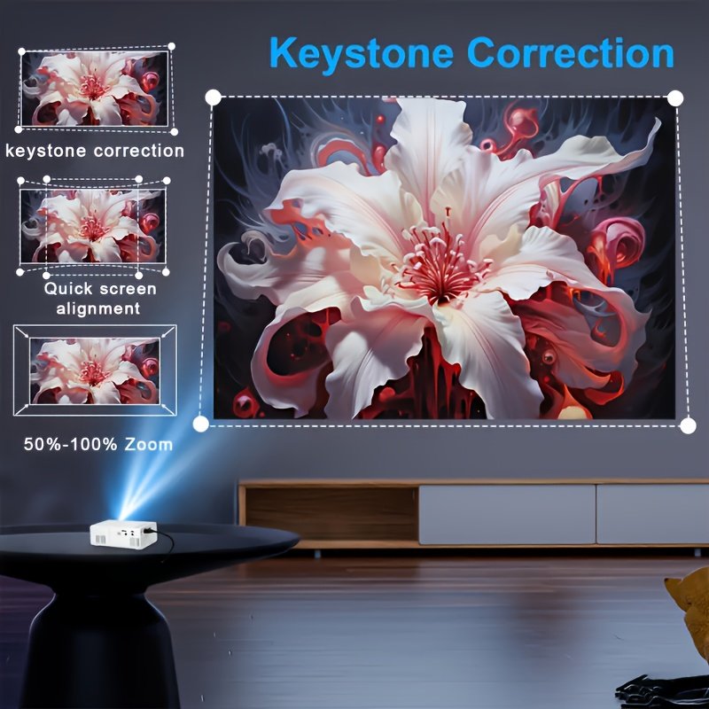 Product image Proyector de Video Compacto con Capacidad Full HD 4K, Resolución Local 720P, Pantalla LCD Similar a Smart TVs,Compatible con smartphones