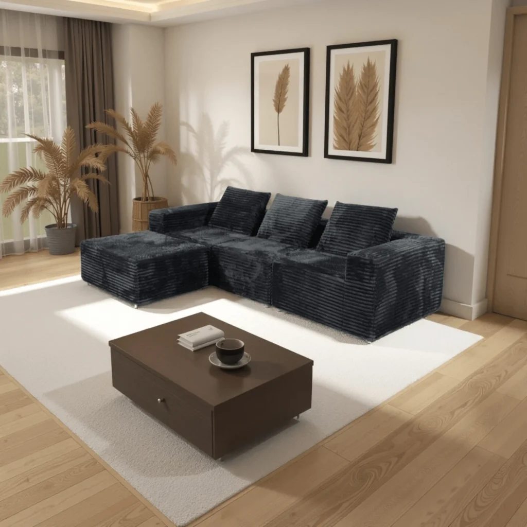 Imagen del producto ✨ Un sofá sin marco asequible para la vida moderna: diseño fácil de limpiar con fundas de asiento extraíbles.