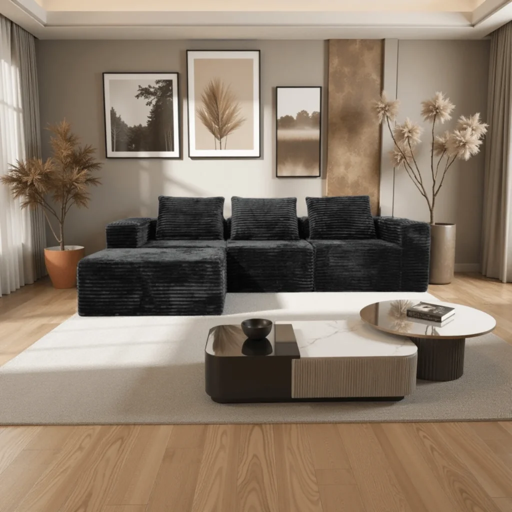 Imagen del producto ✨ Un sofá sin marco asequible para la vida moderna: diseño fácil de limpiar con fundas de asiento extraíbles.